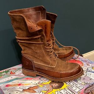 Frye lace up boot